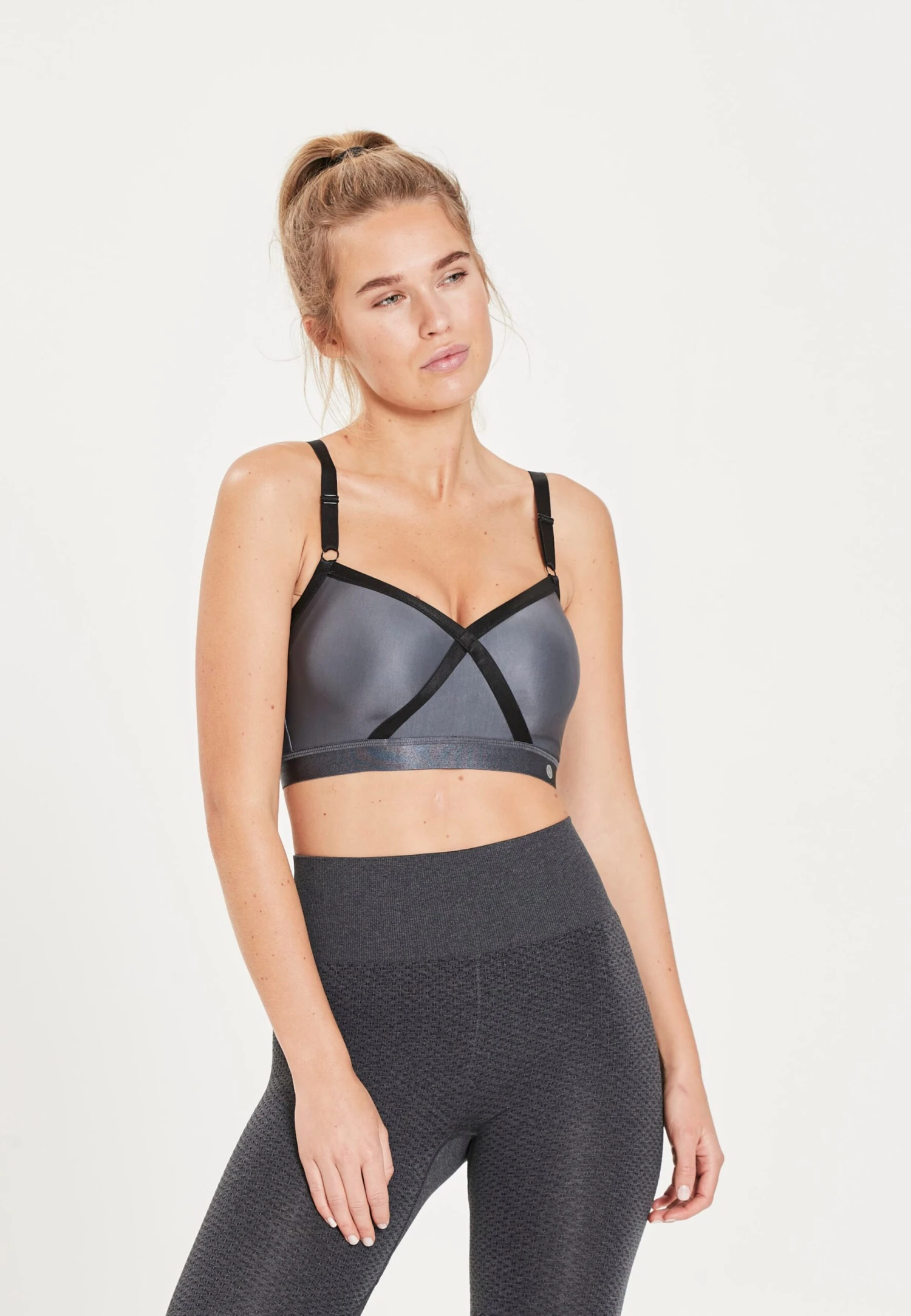 ATHLECIA High Support Bustier Sport Bh Peony Dames Antraciet / Donkergrijs 4 ATHLECIA High Support Bustier Sport Bh Peony Dames Antraciet / Donkergrijs - Afbeelding 2