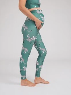 Sportleggings Skinny Sportbroek Maternity Gepard Dames Groen -Sportieve Outfit Winkel 1295d9d263267d4d3031f1821e0b2159