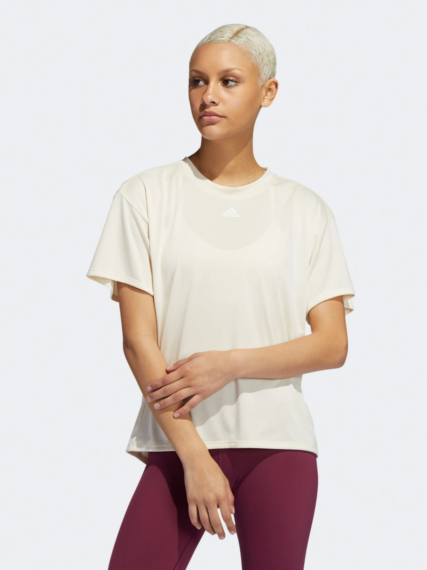 Adidas Sportswear Functionele Shirts Functioneel Shirt TRNG 3S TEE Dames Offwhite / Wolwit 4 Adidas Sportswear Functionele Shirts Functioneel Shirt TRNG 3S TEE Dames Offwhite / Wolwit - Afbeelding 2