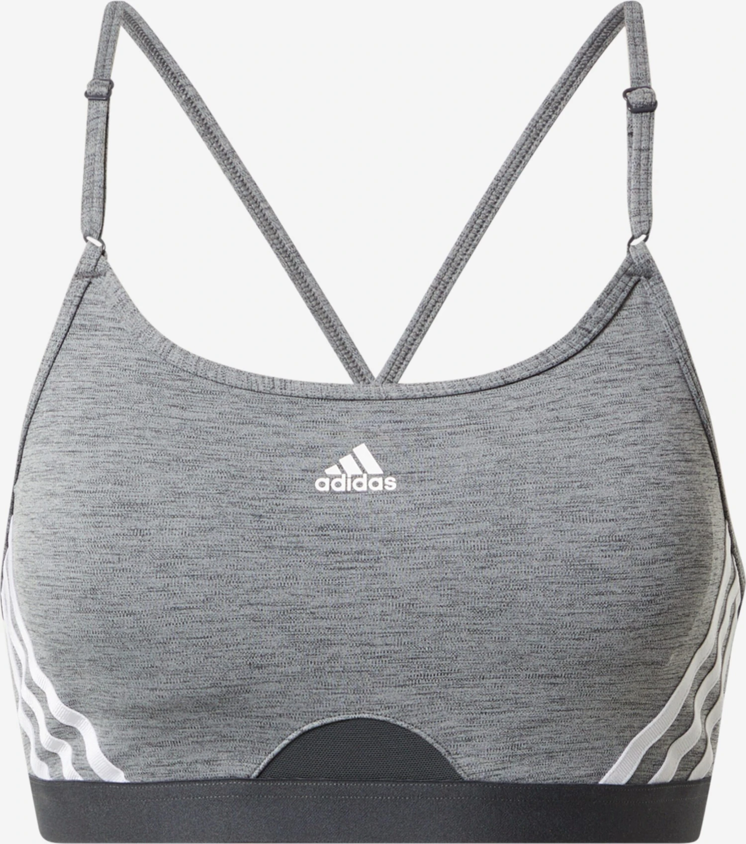Adidas Sportswear Low Support Bustier Sport Bh Dames Grijs 3 Adidas Sportswear Low Support Bustier Sport Bh Dames Grijs