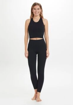 ATHLECIA Medium Support Bustier Sport Bh Flow Dames Zwart -Sportieve Outfit Winkel 1f2a59622e85e9acc51730878fdf017e