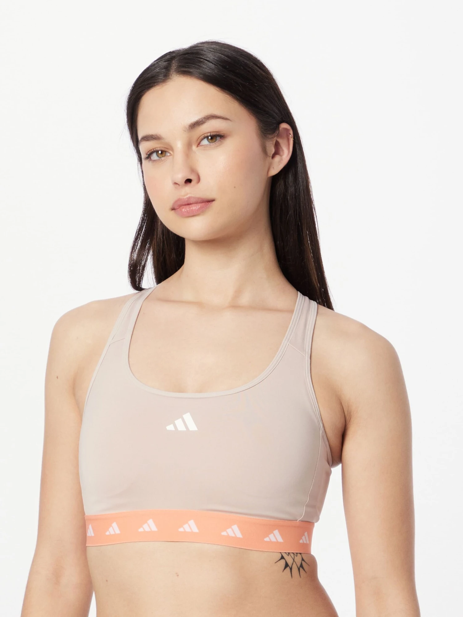 ADIDAS PERFORMANCE Medium Support Bustier Sport Bh Dames Nude 4 ADIDAS PERFORMANCE Medium Support Bustier Sport Bh Dames Nude - Afbeelding 2
