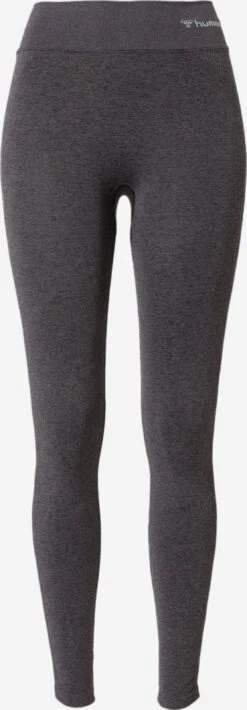 Hummel Sportleggings Skinny Sportbroek Dames Zwart Gemêleerd