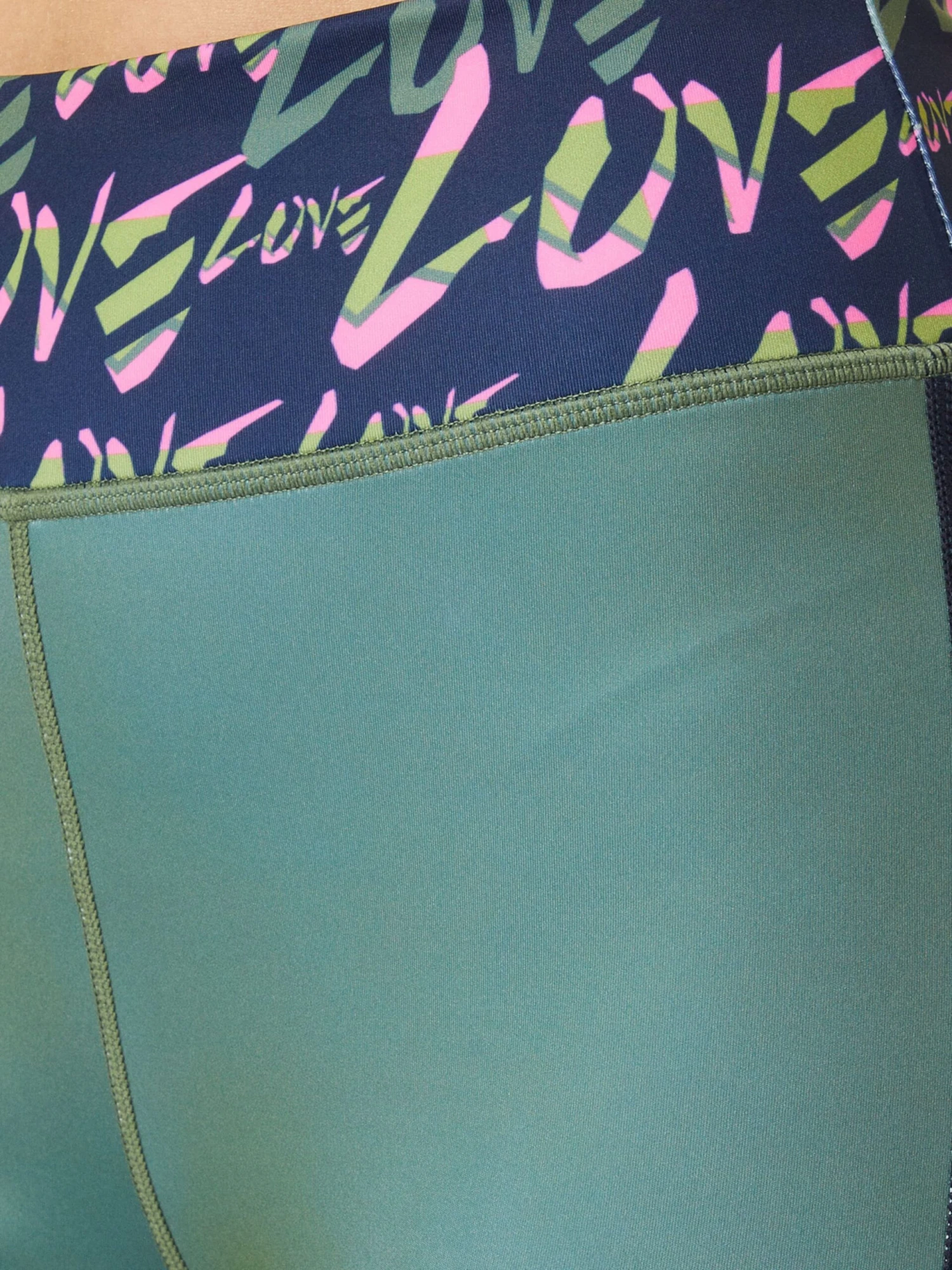 Sportleggings Skinny Sportbroek Love Dames Kaki 4 Sportleggings Skinny Sportbroek Love Dames Kaki - Afbeelding 2