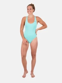 Badpakken Bustier Sportbadpak Dames Aqua -Sportieve Outfit Winkel 3247e458f730c45011ea98c19581b1f7