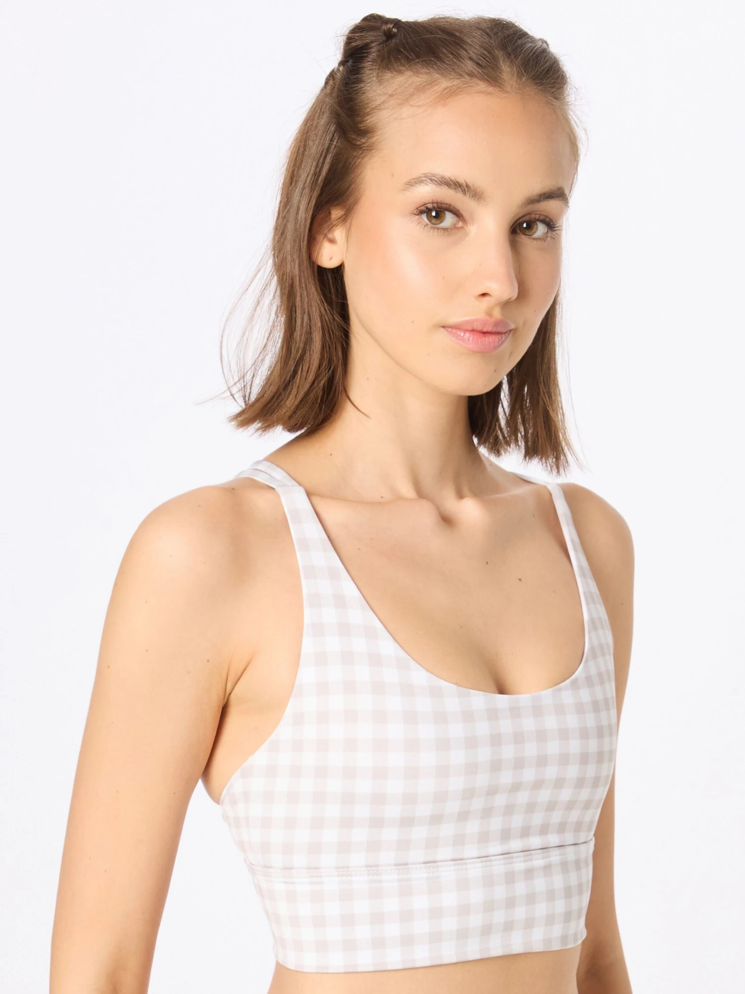 Onzie Medium Support Bustier Sport Bh Sacred Dames Greige / Wit 4 Onzie Medium Support Bustier Sport Bh Sacred Dames Greige / Wit - Afbeelding 2