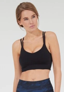 ATHLECIA Medium Support Bustier Sport Bh LINEA SEAMLESS Dames Zwart -Sportieve Outfit Winkel 45a4037b8bbc547582179629526b8def