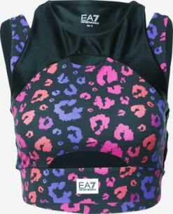 EA7 Emporio Armani Medium Support Bustier Sport Bh Dames Zwart
