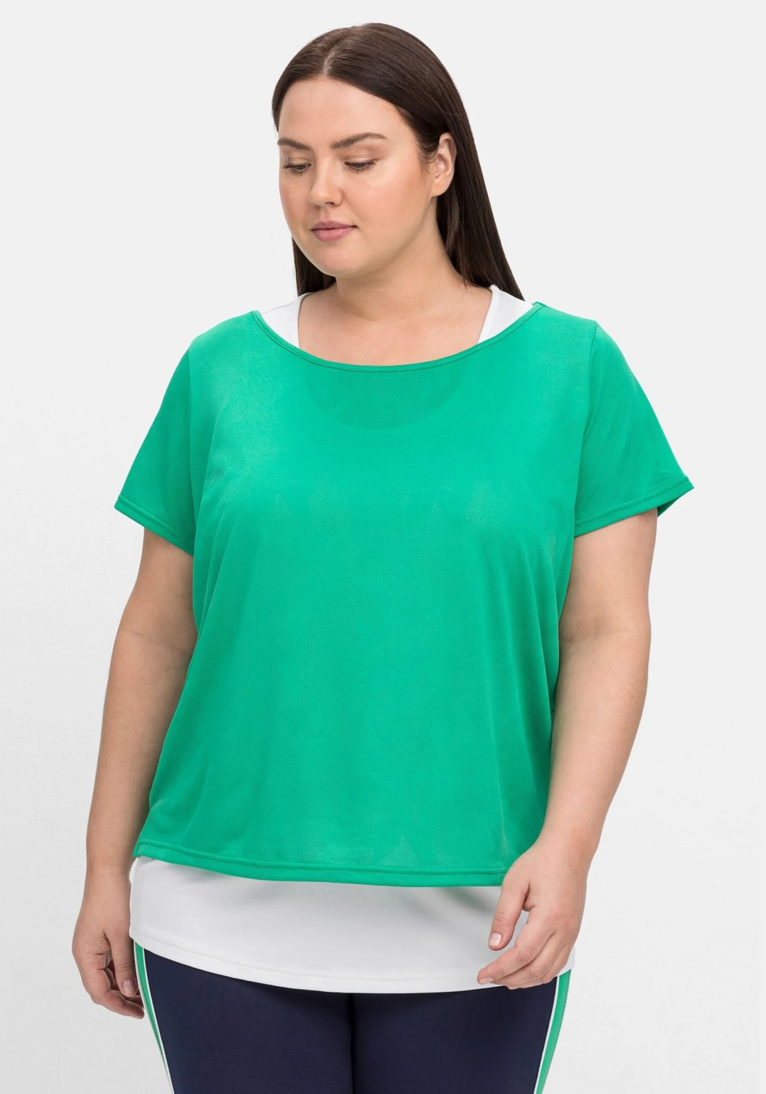 Sheego Functionele Shirts Functioneel Shirt Dames Groen 4 Sheego Functionele Shirts Functioneel Shirt Dames Groen - Afbeelding 2