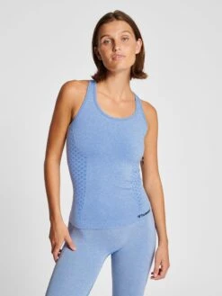 Hummel Sporttops Sporttop Dames Blauw -Sportieve Outfit Winkel 5ea3d4d5865ff57064a70bf156c89fe3