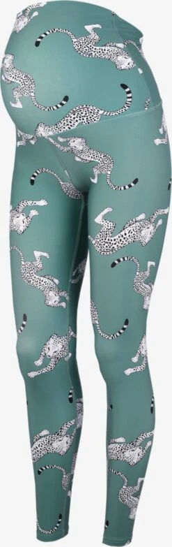 Sportleggings Skinny Sportbroek Maternity Gepard Dames Groen