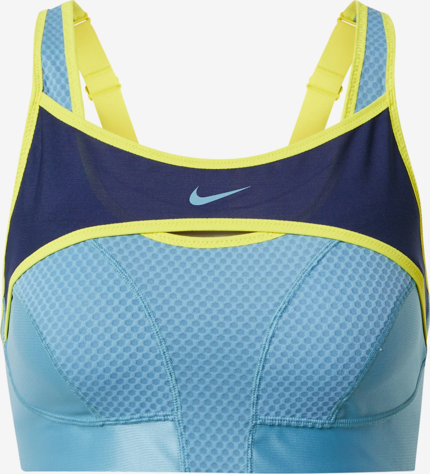 Nike High Support Bustier Sport Bh Alpha Dames Blauw / Donkerblauw 3 Nike High Support Bustier Sport Bh Alpha Dames Blauw / Donkerblauw