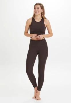 ATHLECIA Medium Support Bustier Sport Bh Franz Dames Chocoladebruin -Sportieve Outfit Winkel 7b3d36f0d2598daef5039070eae70eca