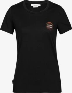 Icebreaker T-shirts Functioneel Shirt W Tech Lite II SS Tee Natural Alps Dames Zwart