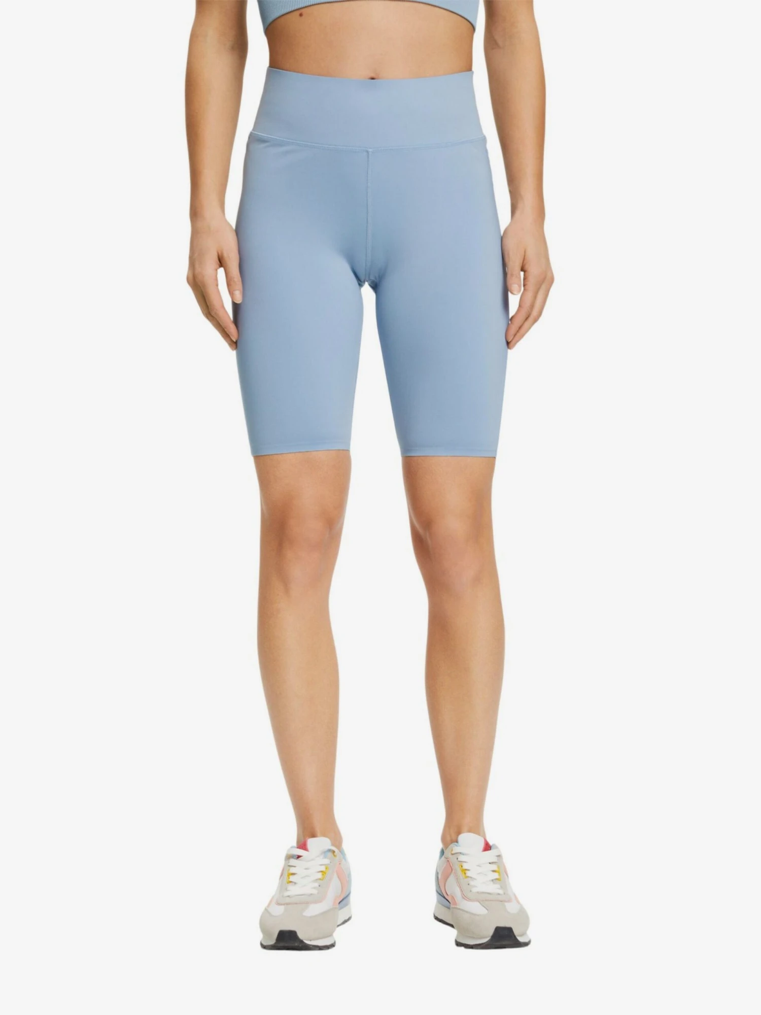 Shorts Skinny Sportbroek Dames Pastelblauw 4 Shorts Skinny Sportbroek Dames Pastelblauw - Afbeelding 2