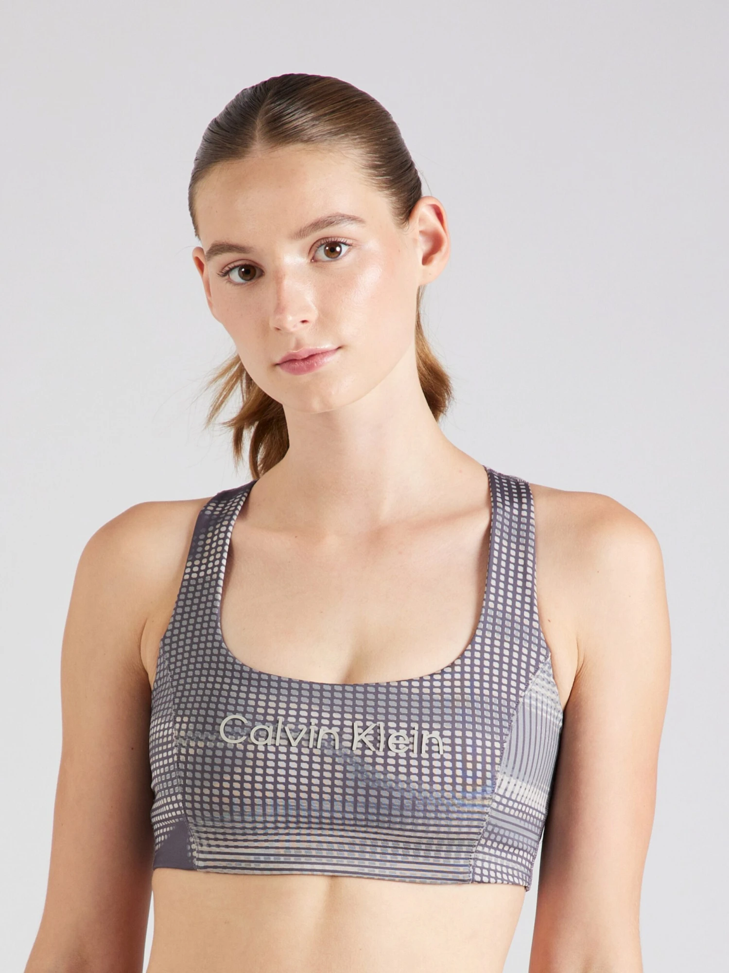 Medium Support Bustier Sport Bh Dames Lichtgrijs / Donkergrijs 4 Medium Support Bustier Sport Bh Dames Lichtgrijs / Donkergrijs - Afbeelding 2