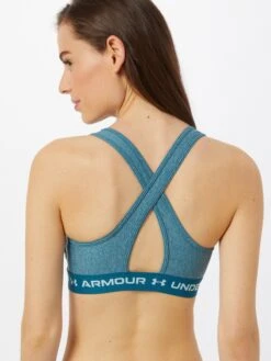 Under Armour Medium Support Bustier Sport Bh Dames Blauw -Sportieve Outfit Winkel f3f1540340efe5f0702fb355c6f67465